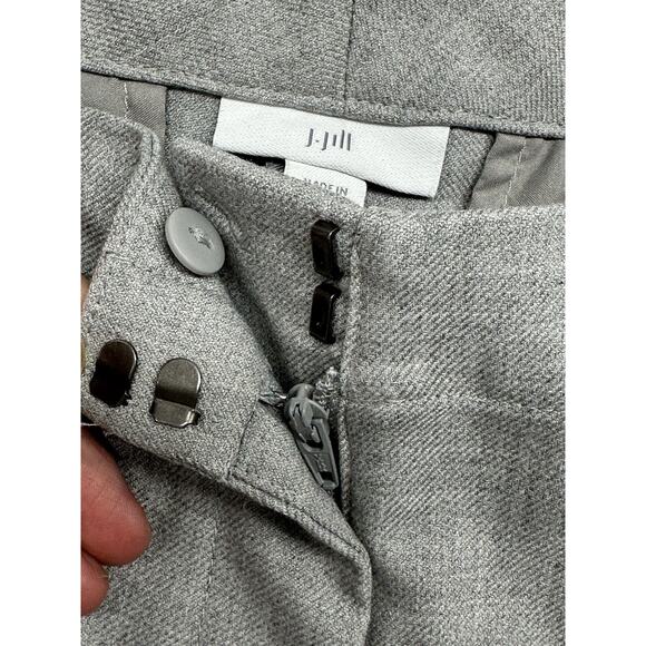 J Jill Womens Size 12 Heather Gray Tuxedo Stripe Pant Career Workwear - Picture 6 of 10